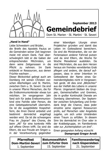 Gemeindebrief - Erfurt, Dom St. Marien