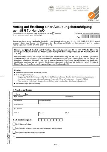 Antrag - Handwerkskammer Erfurt