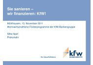 Wohnwirtschaftliche Förderprogramme der KfW-Bankengruppe