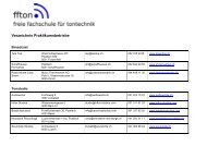 Verzeichnis Praktikumsbetriebe - ffton