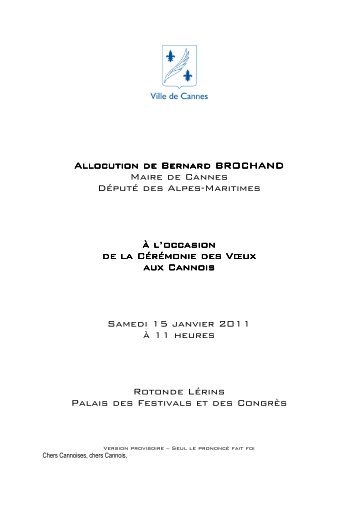 Discours des Voeux 2011-2 - Brochand, Bernard