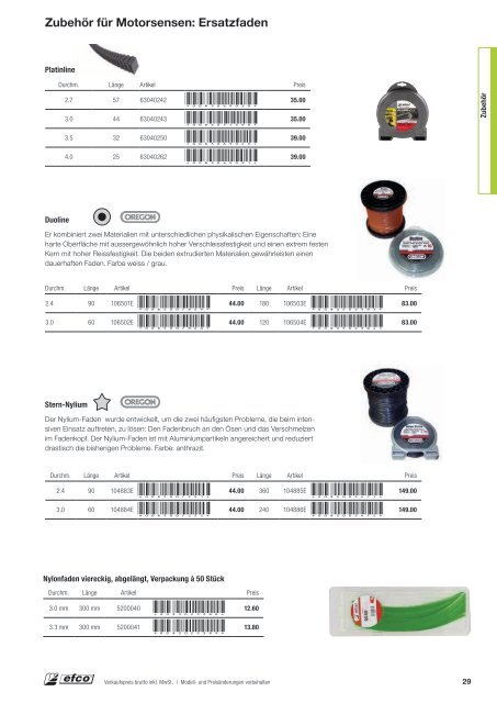 Produktekatalog Forst- und Gartengeräte von EFCO 2015