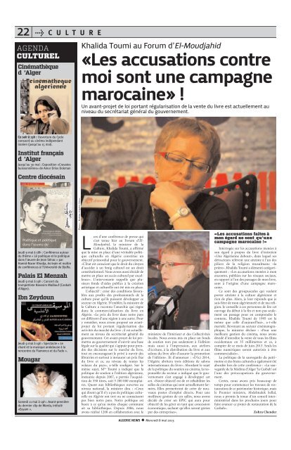 Fr-08-05-2013 - Algérie news quotidien national d'information