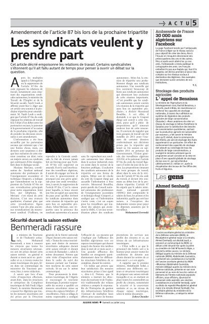 Fr-20-07-2013 - Algérie news quotidien national d'information