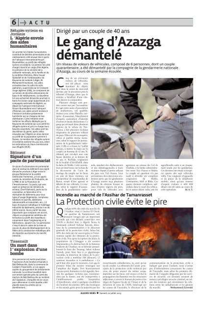 Fr-20-07-2013 - Algérie news quotidien national d'information