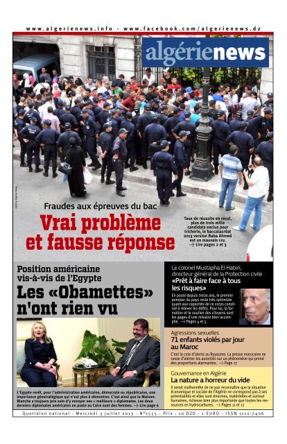 Fr-03-07-2013 - AlgÃ©rie news quotidien national d'information