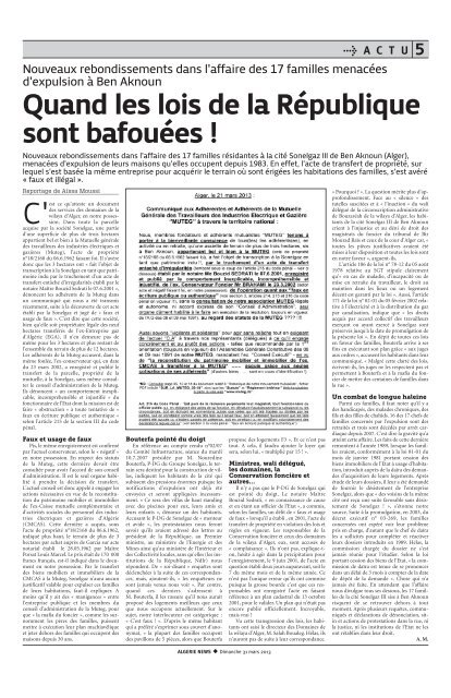 Mise en page 1 - AlgÃ©rie news quotidien national d'information