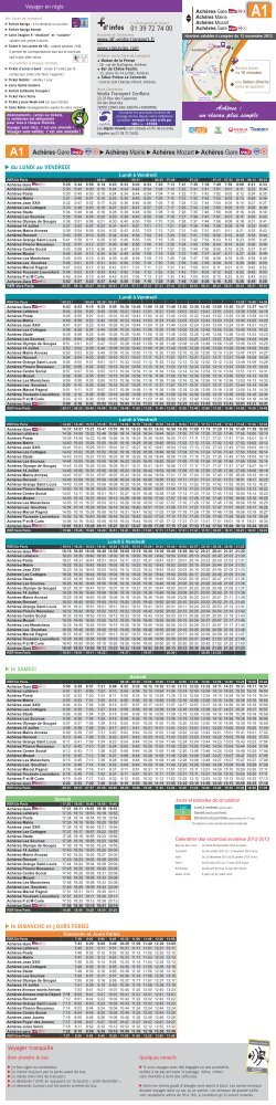 Horaires ligne de bus A1 - AchÃ¨res