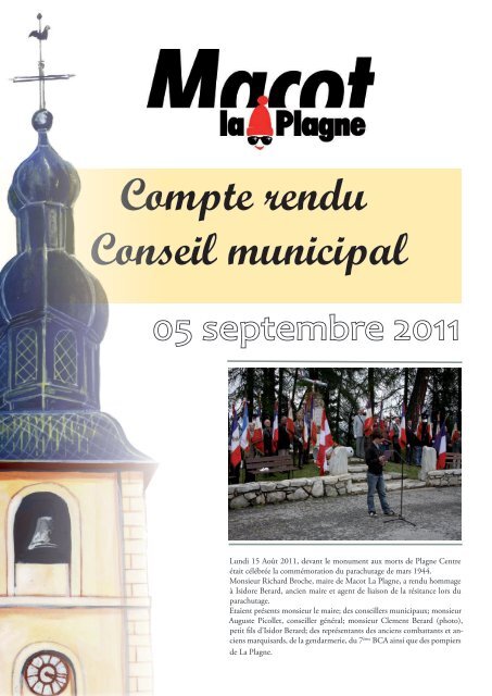 Compte rendu Conseil municipal - Mairie de Macot La Plagne