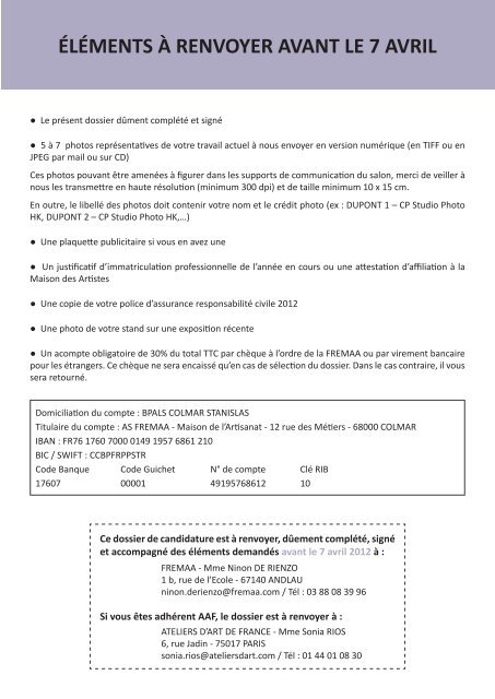 Dossier de candidature rÃ©sonance[s] - Institut National des MÃ©tiers d ...