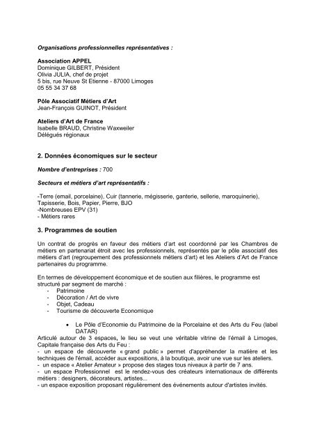 FICHE REGION LIMOUSIN 1. Identification des acteurs rÃ©gionaux ...