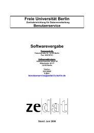 Freie Universität Berlin Softwarevergabe - Zedat - Freie Universität ...