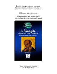 Lancement du livre de M. Robert Mercier, p.s.s. - Les Sulpiciens de ...