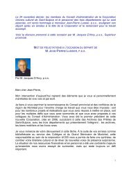 Hommage Ã  M. Jean-Pierre Lussier, p.s.s., PrÃ©sident Ã©mÃ©rite de la ...