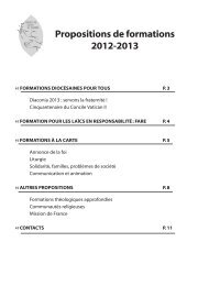 Propositions de formations 2012-2013 - DiocÃ¨se de Sens-Auxerre