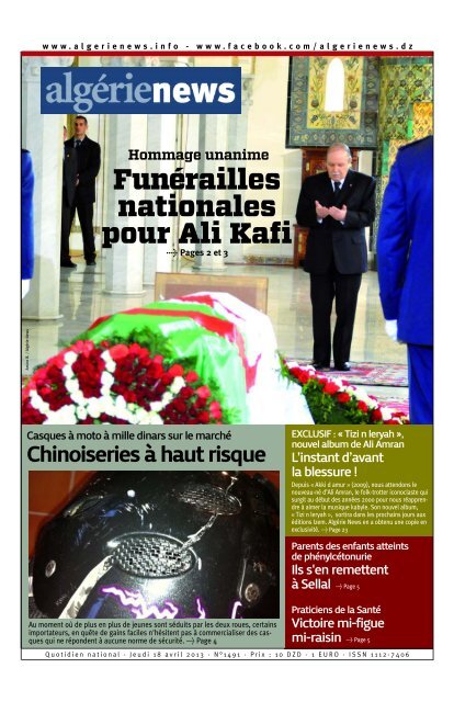 Fr-18-04-2013 - AlgÃ©rie news quotidien national d'information