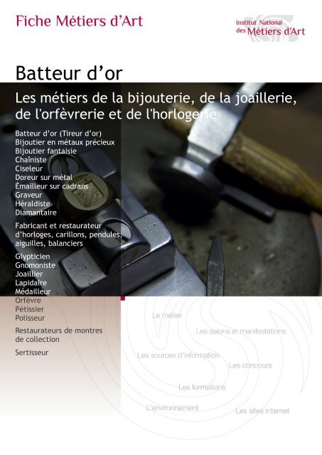 Batteur d'or - Institut National des MÃ©tiers d'Art