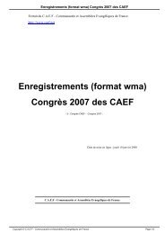 Enregistrements (format wma) CongrÃ¨s 2007 des CAEF