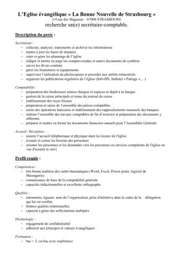 -fiche-emploi secrÃ©taire-comptable-BNS - Documents CAEF