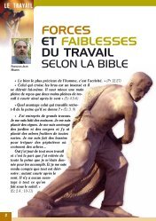 FORCES ET FAIBLESSES DU TRAVAIL SELON LA BIBLE - Servir