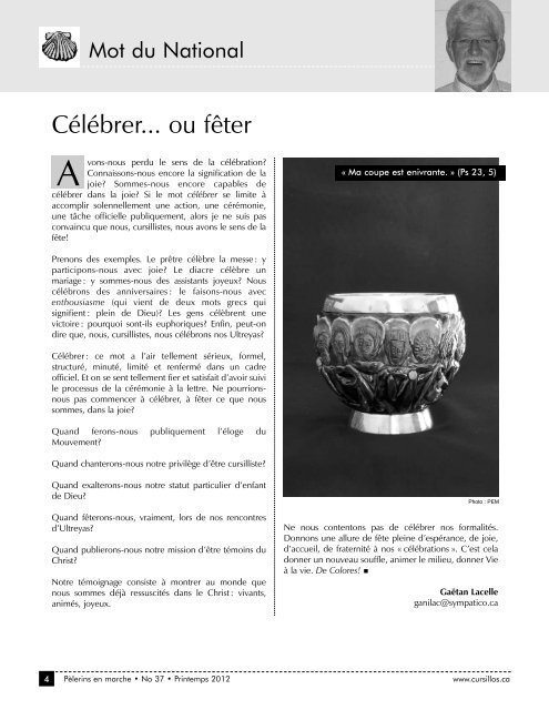 DOSSIER CÃ©lÃ©brez! - Mouvement des Cursillos Francophones