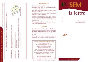 NÂ°08 - Juillet 2005.pdf - SociÃ©tÃ© d'Ãmulation de MontbÃ©liard