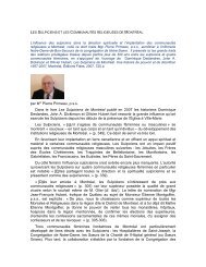 Les Sulpiciens et les communautÃ©s religieuses de MontrÃ©al