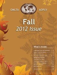 2012 Issue - Ontario Modern Language Teachers