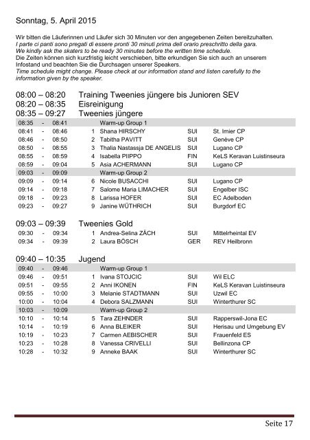 30. Internationaler Säntiscup 2015