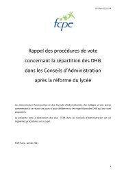 Rappel des procÃ©dures de vote concernant la rÃ©partition des DHG ...