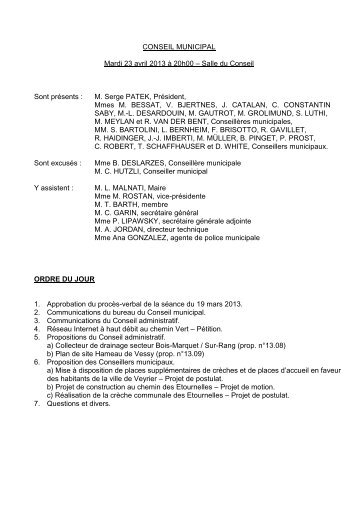 SÃ©ance du 23 avril 2013 - Veyrier