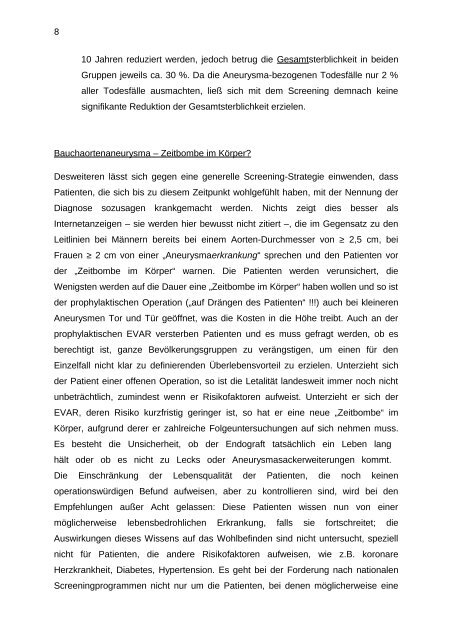 (PDF) Das Bauchaortenaneurysma - Prof. Dr. RT Grundmann