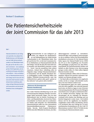 Teil 1 - Die Patientensicherheitsziele der - Prof. Dr. RT Grundmann
