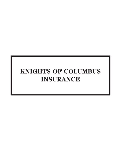 Financial Secretary Handbook - Knights of Columbus, Supreme ...