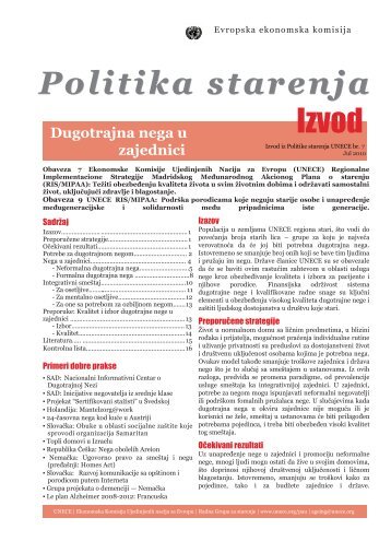 Politika starenja Dugotrajna nega u zajednici