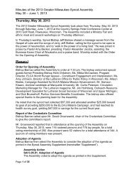 Minutes of the 2013 Greater Milwaukee Synod Assembly May 30 ...