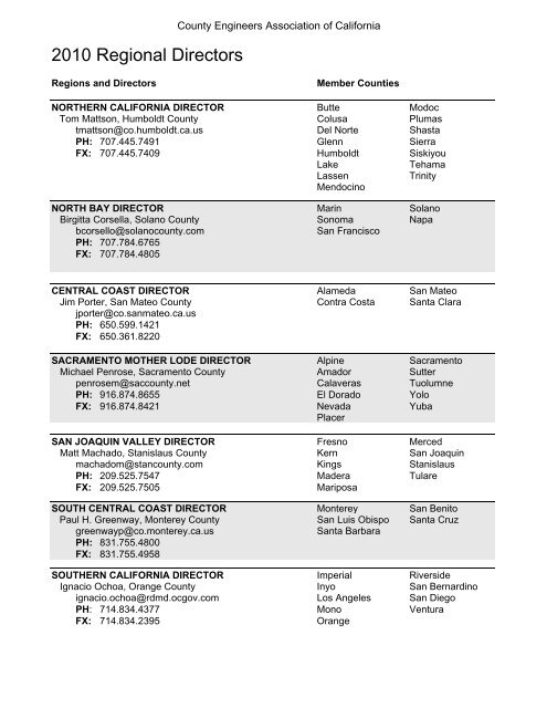 2010 - County Engineers Association of California