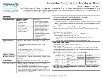 Renewable Energy System Installation Guide - Engenuity Systems ...