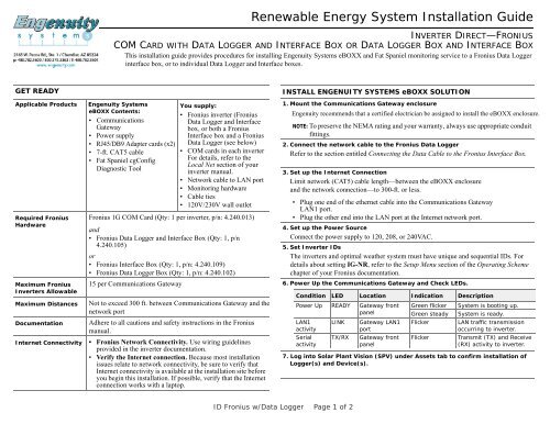 Renewable Energy System Installation Guide - Engenuity Systems ...