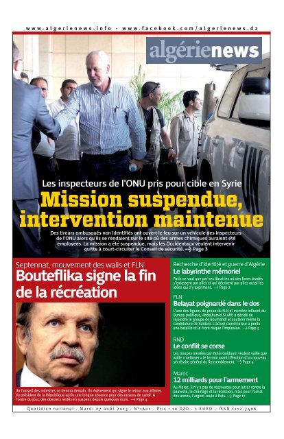 Fr-27-08-2013 - Algérie news quotidien national d'information