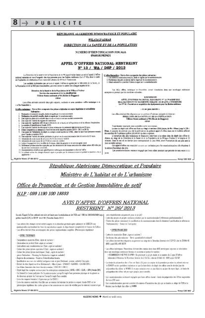 Fr-27-08-2013 - Algérie news quotidien national d'information