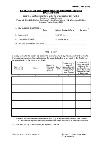 (FORM 2 REVISED) I hereby nominate the person (s)/ cancel the ...