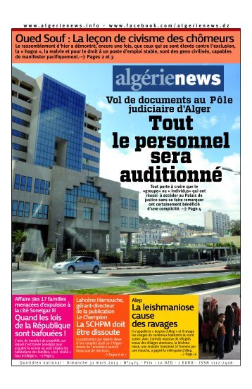 Mise en page 1 - Algérie news quotidien national d'information