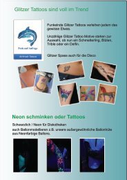 Glitzer Tattoos sind voll im Trend Neon schminken oder Tattoos