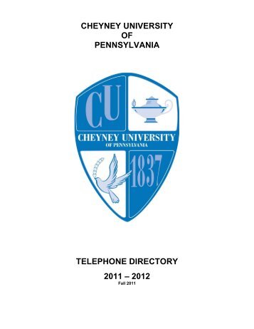 Telephone Directory - Cheyney University of Pennsylvania