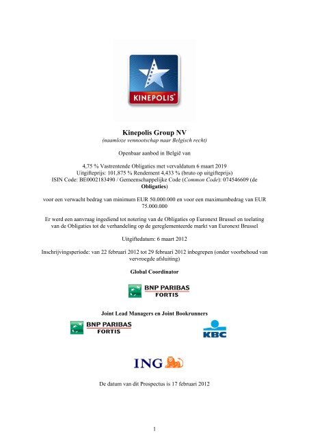 Prospectus - Kinepolis Group