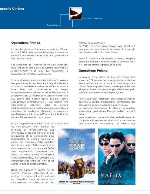 Rapport annuel - Kinepolis Group