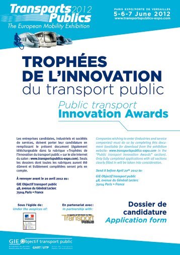 TROPHÉES DE L'INNOVATION - Transports publics