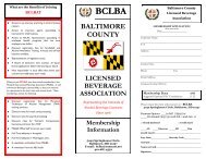 BCLBA Membership Brochure - Maryland State Licensed Beverage ...