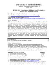 ETEC 511 Syllabus (2011) - UBC Blogs - University of British ...